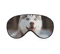 Masque de sommeil doux et occultant pour les yeux de chien Husky Piquant - Zéro pression oculaire - Super léger et soyeux - Bandeau avec sangle réglable pour homme et femme