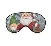 Masque de sommeil doux et occultant pour les yeux de Noël traditionnel - Zéro pression oculaire - Super léger et soyeux - Avec sangle réglable - Pour homme et femme