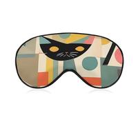 Masque de sommeil doux et occultant pour les yeux du milieu du siècle, art moderne, couverture des yeux de chat, zéro pression oculaire, super léger, doux et soyeux avec sangle réglable pour homme et