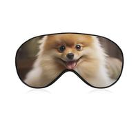 Masque de sommeil doux et occultant pour les yeux d'un chien de Poméranie - Zéro pression oculaire - Super léger et soyeux - Bandeau avec sangle réglable pour homme et femme
