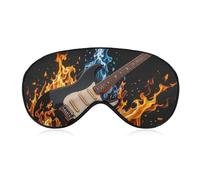 Masque de sommeil doux et occultant pour les yeux en forme de guitare électrique, musique, voyage, zéro pression oculaire, super léger, doux et soyeux avec sangle réglable pour homme et femme