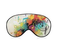 Masque de sommeil doux et occultant sur le thème de la musique abstraite, couverture des yeux de voyage, zéro pression oculaire, super léger, doux et soyeux avec sangle réglable pour homme et femme