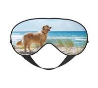 Masque de sommeil doux et respirant avec imprimé Golden Retriever, blocage de la lumière, sangle réglable, masque de sommeil pour voyage, travail de nuit, bureau