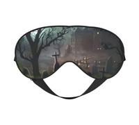 Masque de sommeil doux et respirant avec imprimé horreur pour Halloween, blocage de la lumière, sangle réglable, masque de sommeil pour voyage, travail de nuit, bureau