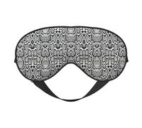 Masque de sommeil doux et respirant avec imprimé peau de serpent noir et blanc, blocage de la lumière, sangle réglable, masque de sommeil pour voyage, travail de nuit, bureau