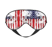 Masque de sommeil doux et respirant avec imprimé tête de mort avec drapeau américain, blocage de la lumière, sangle réglable, masque de sommeil pour voyage, travail de nuit, bureau