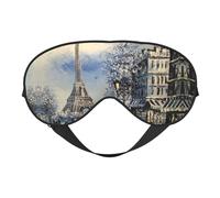 Masque de sommeil doux et respirant avec imprimé Tour Eiffel de Paris, blocage de la lumière, sangle réglable, masque de sommeil pour voyage, travail de nuit, bureau