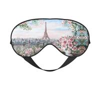 Masque de sommeil doux et respirant avec imprimé Tour Eiffel Paris, blocage de la lumière, sangle réglable, masque de sommeil pour voyage, travail de nuit, bureau
