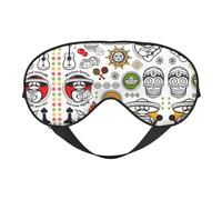 Masque de sommeil doux et respirant avec symboles de salsa mexicaine, blocage de la lumière, sangle réglable, masque de sommeil pour voyage, travail de nuit, bureau