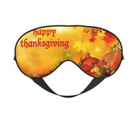 Masque de sommeil doux Happy Thanksgiving avec sangle réglable bloquant la lumière, masque de nuit réversible et confortable