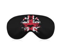 Masque de sommeil doux Lion British Flag, occultant efficace la lumière, idéal pour les voyages.
