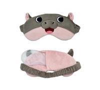 Masque de sommeil doux - Masque pour les yeux hippopotame mignon, couverture de vision en peluche, masqu bloquant la lumière douce avec motif de dessin animé | Accessoire de repos pour voyage sieste