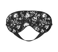 Masque de sommeil doux motif crâne punk blanc réglable avec sangle réglable bloquant la lumière masque de nuit réversible confortable