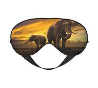 Masque de sommeil doux parent-enfant éléphant avec sangle réglable bloquant la lumière Masque de nuit réversible confortable