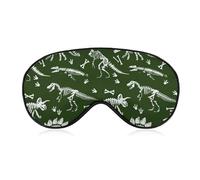 Masque de sommeil doux pour femme, motif squelette de dinosaure grunge, sangle réglable pour voyage en avion