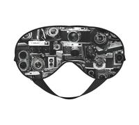Masque de sommeil doux pour les yeux avec impression de la soie rétro Cool Camera Collection Masque confortable réglable pour dormir