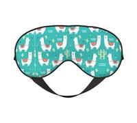 Masque de sommeil doux pour les yeux avec imprimé alpaga indien - Idéal pour les voyages, le bureau, le yoga, la sieste