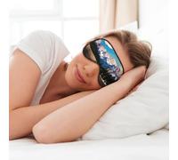 Masque de sommeil doux pour les yeux avec imprimé montagnes Rocheuses pour dormir et voyager