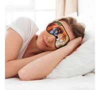 Masque de sommeil doux pour les yeux avec imprimé renard pour les yeux - Pour dormir et voyager - Pour femme et homme