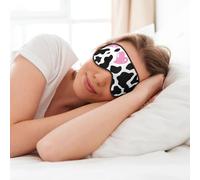 Masque de sommeil doux pour les yeux avec imprimé vache au lait noir et blanc pour homme et femme