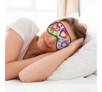 Masque de sommeil doux pour les yeux avec motifs cœurs aux couleurs de l'arc-en-ciel pour dormir ou faire la sieste en voyage pour homme et femme