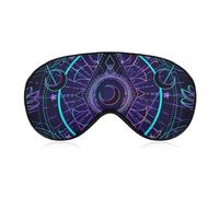 Masque de sommeil doux pour les yeux, cache-yeux, bandeau pour les yeux, symboles sacrés, soleil, lune, violet trippant