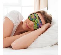 Masque de sommeil doux pour les yeux - Motif grenouille - Pour dormir et voyager - Pour femme et homme