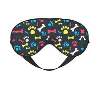Masque de sommeil doux pour les yeux - Motif pattes de chien et chat - Polyvalent - Double face - Pour yoga, camping