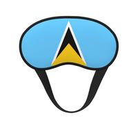 Masque de sommeil drapeau de Sainte-Lucie, masque doux et respirant pour les yeux, bande élastique, convient pour les voyages et le camping.