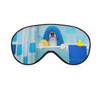Masque de sommeil drôle de bouledogue français canards jaunes porte un bonnet de bain bandeau pour dormir couvre-masque élastique occultant pour les yeux pour une nuit complète de voyage et de siest