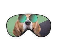 Masque de sommeil drôle de chien Beagle mignon bandeau pour dormir couverture de masque pour les yeux occultant élastique pour le voyage de sommeil et la sieste de la nuit complète