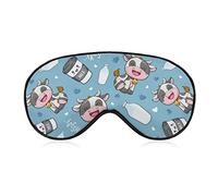 Masque de sommeil drôle de vache bandeau de lait frais pour dormir couvre-masque pour les yeux occultant élastique pour une nuit complète de voyage et de sieste
