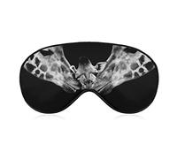 Masque de sommeil drôle girafe famille amour sommeil masque pour les yeux bandeau avec sangle réglable fond noir couverture douce pour les yeux pour bloquer les lumières