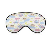 Masque de sommeil drôle hibou bébé lune masque pour les yeux en soie avec sangle réglable masque de couverture pour les yeux de sommeil pour femmes hommes voyage, sieste, méditation