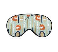 Masque de sommeil drôle pour femme homme, hérisson lapin renard pin doux masque pour les yeux pour dormir sangle élastique réglable occultant sommeil couverture ombre pour voyage sommeil sieste