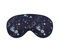 Masque de sommeil drôle pour femmes hommes, planète lune étoiles doux bandeau masque pour les yeux pour dormir sangle élastique réglable occultant sommeil couverture oeil ombre pour voyage sommeil s