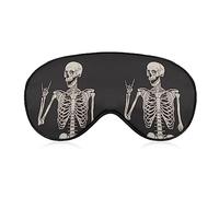 Masque de sommeil drôle pour femmes hommes, squelette rire ouais doux bandeau masque pour les yeux pour dormir sangle élastique réglable occultant sommeil couverture yeux pour voyage sommeil sieste