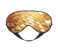 Masque de sommeil effet soie avec imprimé écailles de sirène doré pour homme et femme pour voyage, sommeil et relaxation