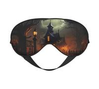 Masque de sommeil effrayant avec imprimé d'Halloween bloquant la lumière, bandeau tendance pour femmes et hommes, sieste de voyage en avion