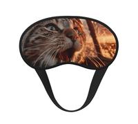 Masque de sommeil effrayant pour chaton, doux et respirant, bande élastique, convient pour les voyages et le camping.