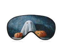 Masque de sommeil effrayant pour les yeux avec fantôme mignon sculpté citrouilles Halloween Masque de sommeil effrayant pour homme et femme Sangle réglable pour voyage, yoga, sieste, travail