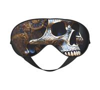 Masque de sommeil élégant avec imprimé squelette intéressant et sangle réglable pour homme et femme