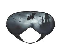 Masque de sommeil élégant avec motif chauves-souris volantes pour Halloween, sangle réglable pour hommes et femmes, voyage nuit
