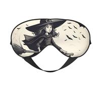 Masque de sommeil élégant avec sangle réglable pour homme et femme Motif sorcière d'Halloween