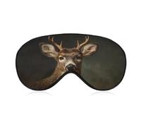 Masque de sommeil élégant en forme de cerf debout vintage pour homme et femme avec sangle réglable pour voyage, yoga, sieste, travail