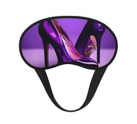 Masque de sommeil élégant violet à talons hauts avec imprimé rouge à lèvres, masque de sommeil pour les yeux pour homme et femme pour une obscurité totale, réduit les gonflements