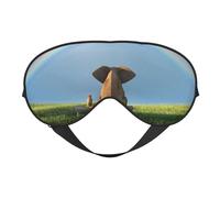 Masque de sommeil éléphant assis sous l'arc-en-ciel, masque de sommeil double face, masque de sommeil pour homme et femme, couvre-yeux occultant pour dormir, voyage