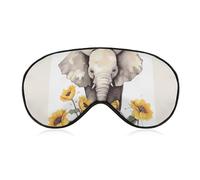 Masque de sommeil éléphant et tournesol pour homme et femme avec sangle réglable - Masque occultant doux et respirant - Antidérapant - Essentiels de voyage
