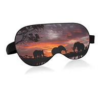 Masque de sommeil éléphants au coucher du soleil nuit ombre pour les yeux couverture doux confort bandeau bloc lumière sangle réglable pour hommes femmes