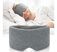Masque de sommeil en coton fait à la main - Masque de sommeil doux et confortable en forme de yeux avec pochette pour la sieste, le sommeil, les voyages pour femmes, hommes, enfants (modal gris)